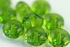 1 STRAND (25pc) 9x6mm FACETED GEMSTONE STYLE DONUT OLIVINE GREEN CZECH GLASS CZ089-1ST